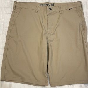 Hurley dry fit khaki pinstripe shorts